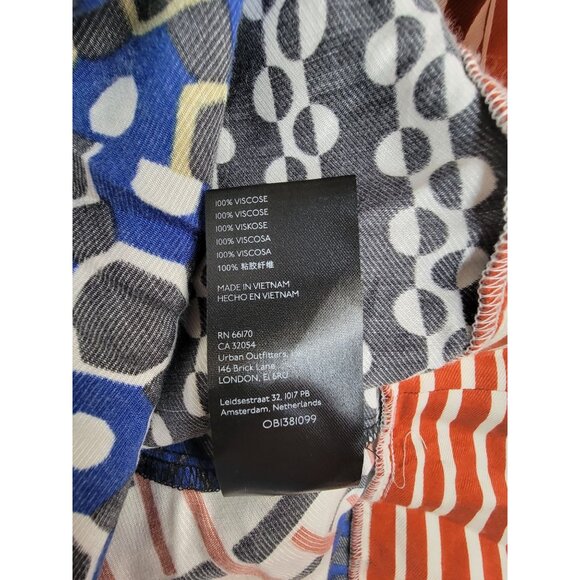 Anthropologie Maeve Contrast Midi Shirt Dress Medium Patchwork Boho Short Sleeve - Picture 5 of 9